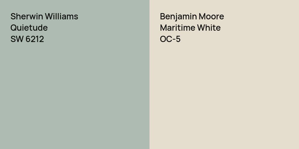 Sherwin Williams Quietude vs. Benjamin Moore Maritime White