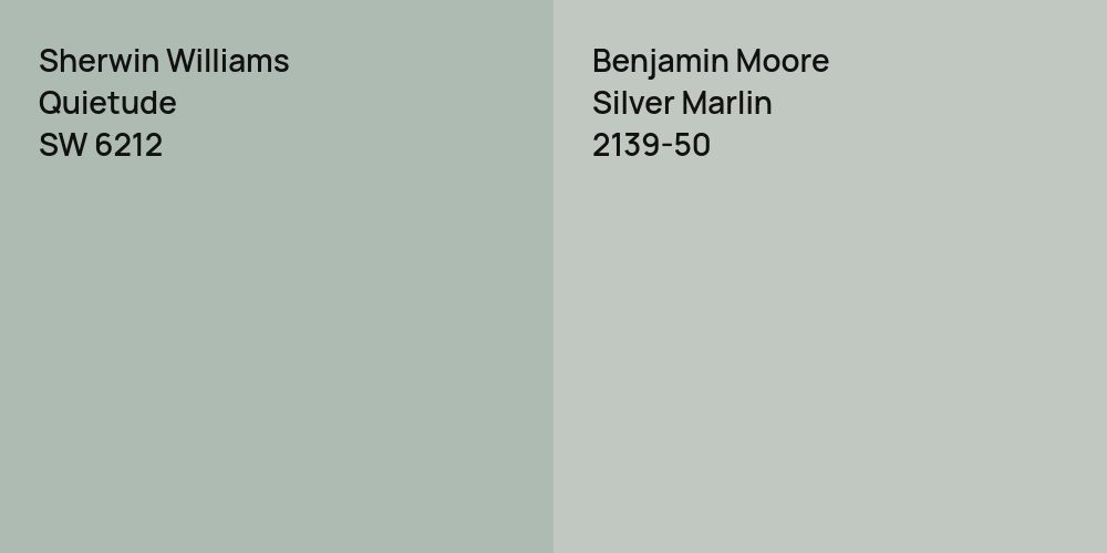 Sherwin Williams Quietude vs. Benjamin Moore Silver Marlin