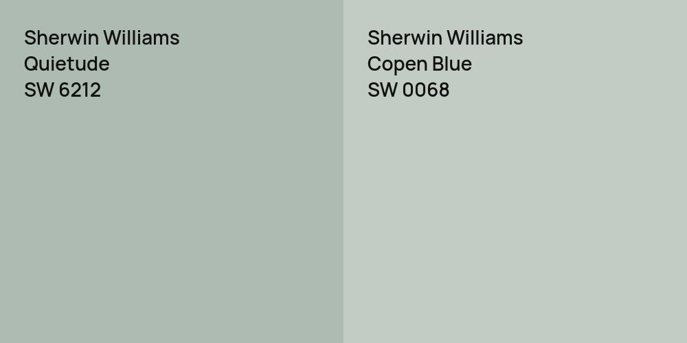 Sherwin Williams Quietude vs. Sherwin Williams Copen Blue