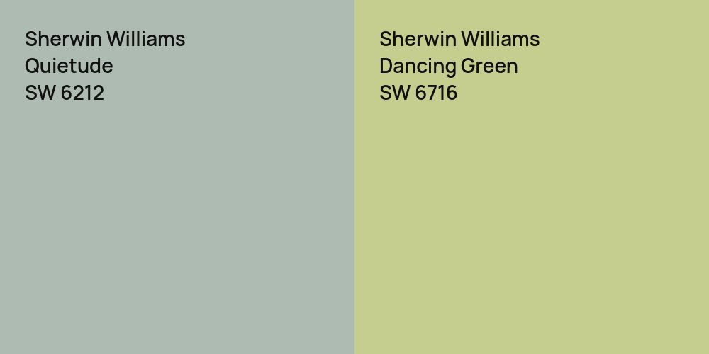 Sherwin Williams Quietude vs. Sherwin Williams Dancing Green