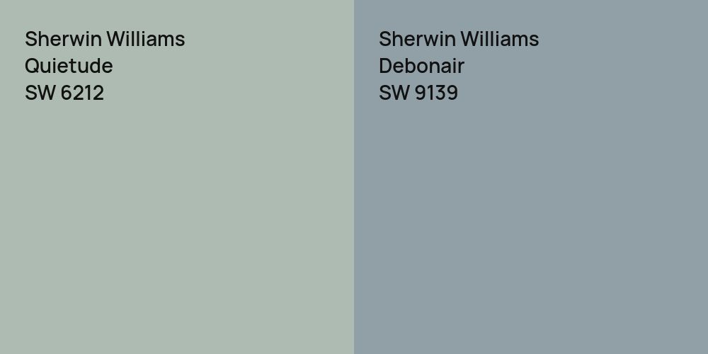 Sherwin Williams Quietude vs. Sherwin Williams Debonair