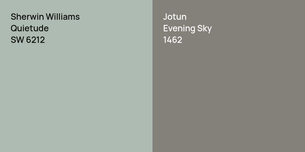 Sherwin Williams Quietude vs. Jotun Evening Sky