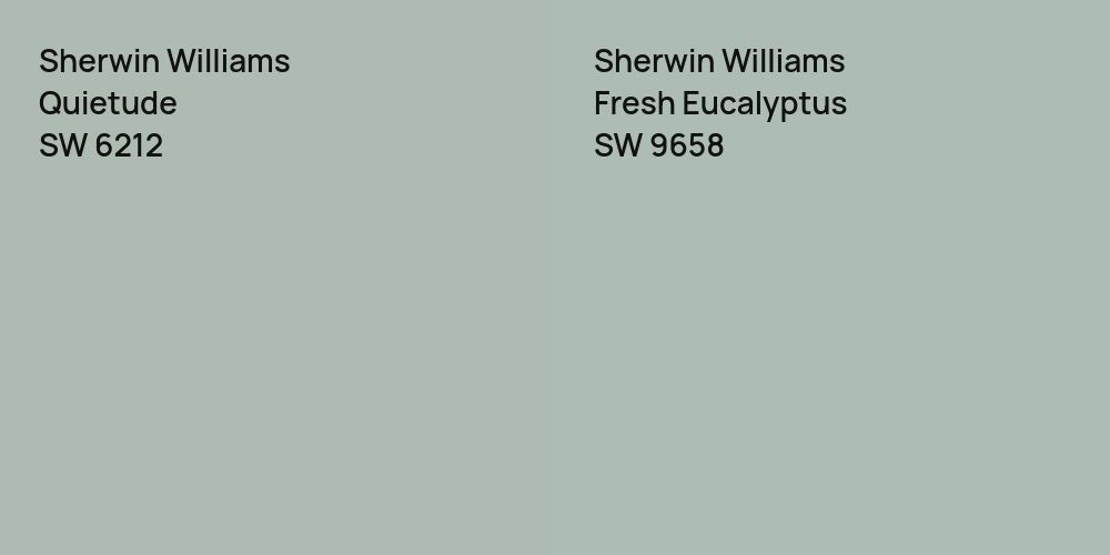 Sherwin Williams Quietude vs. Sherwin Williams Fresh Eucalyptus