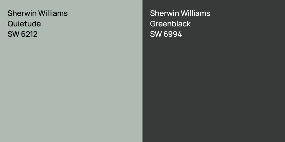 Sherwin Williams Quietude vs. Sherwin Williams Greenblack