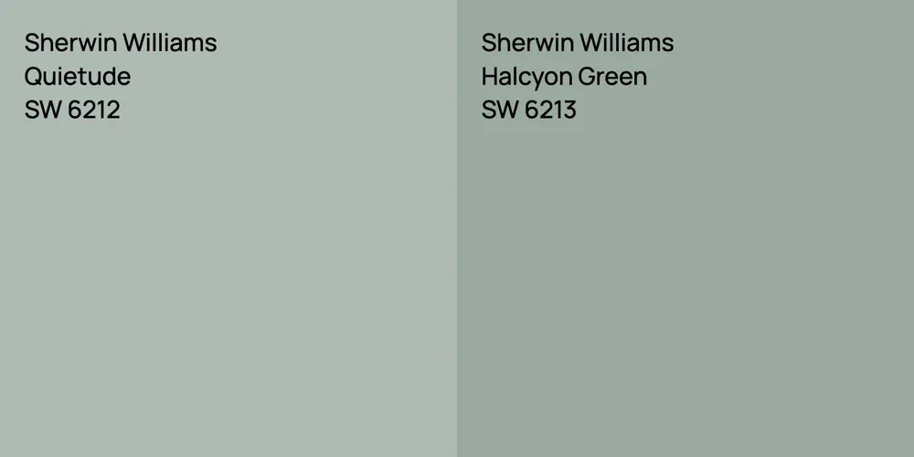 Sherwin Williams Quietude vs. Sherwin Williams Halcyon Green