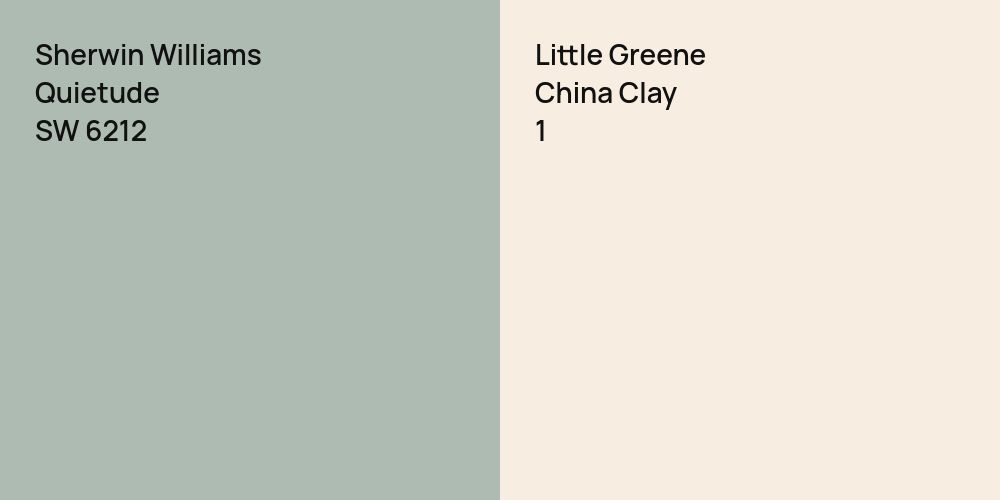 Sherwin Williams Quietude vs. Little Greene China Clay 