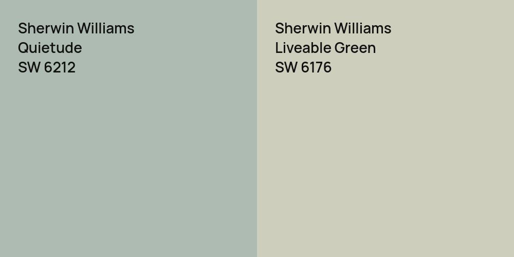 Sherwin Williams Quietude vs. Sherwin Williams Liveable Green