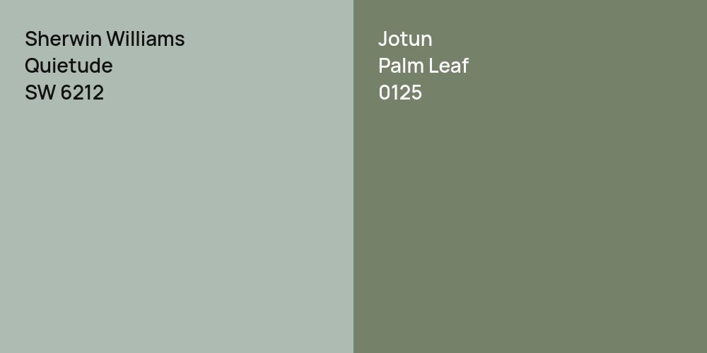 Sherwin Williams Quietude vs. Jotun Palm Leaf