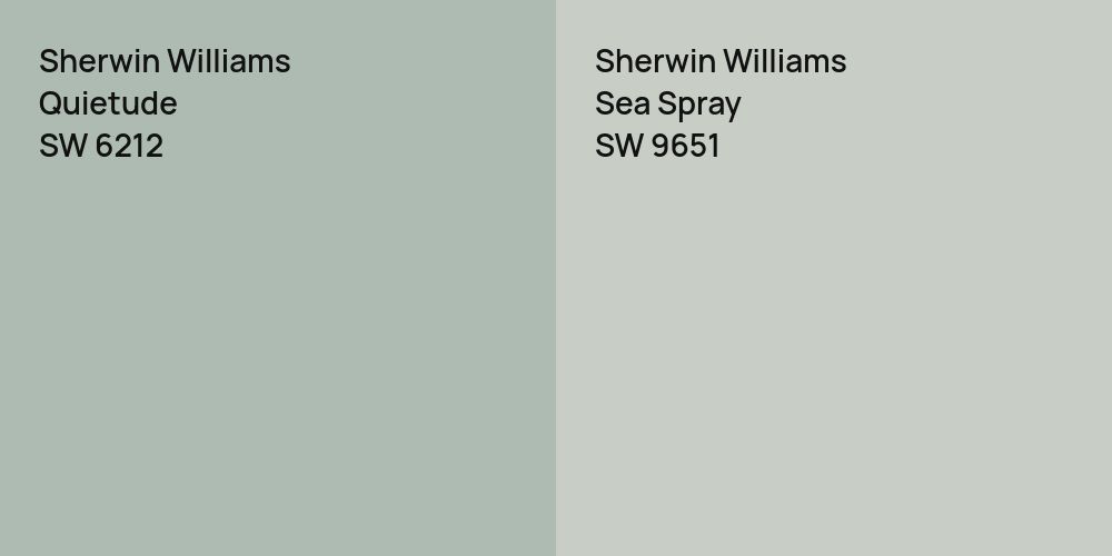 Sherwin Williams Quietude vs. Sherwin Williams Sea Spray