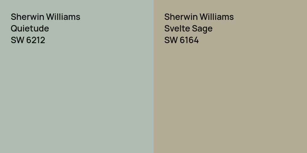 Sherwin Williams Quietude vs. Sherwin Williams Svelte Sage