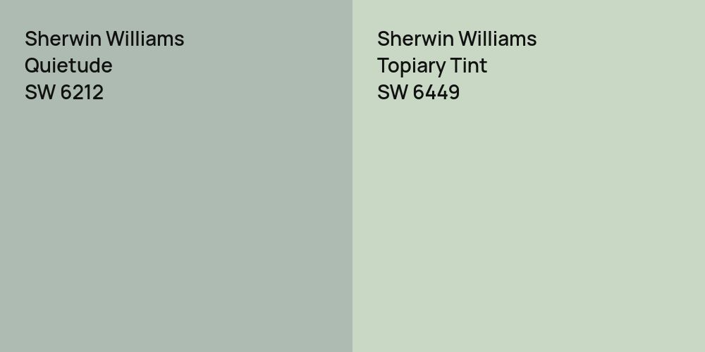 Sherwin Williams Quietude vs. Sherwin Williams Topiary Tint