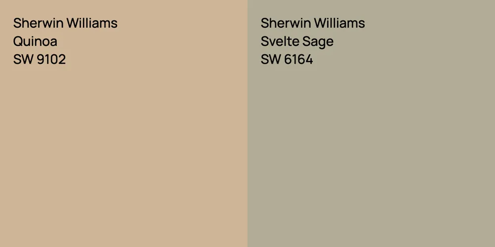 Sherwin Williams Quinoa vs. Sherwin Williams Svelte Sage