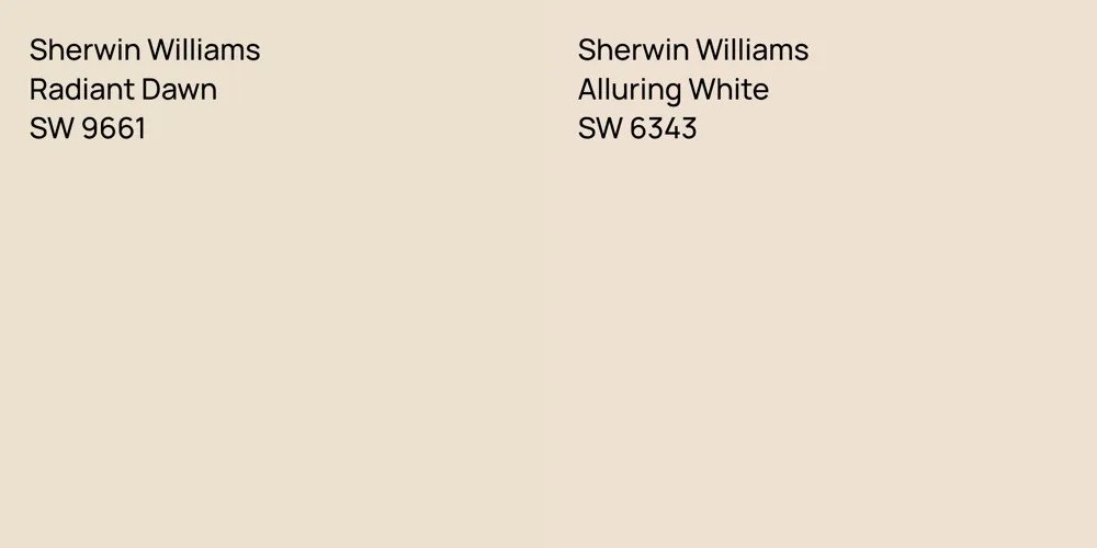 Sherwin Williams Radiant Dawn vs. Sherwin Williams Alluring White