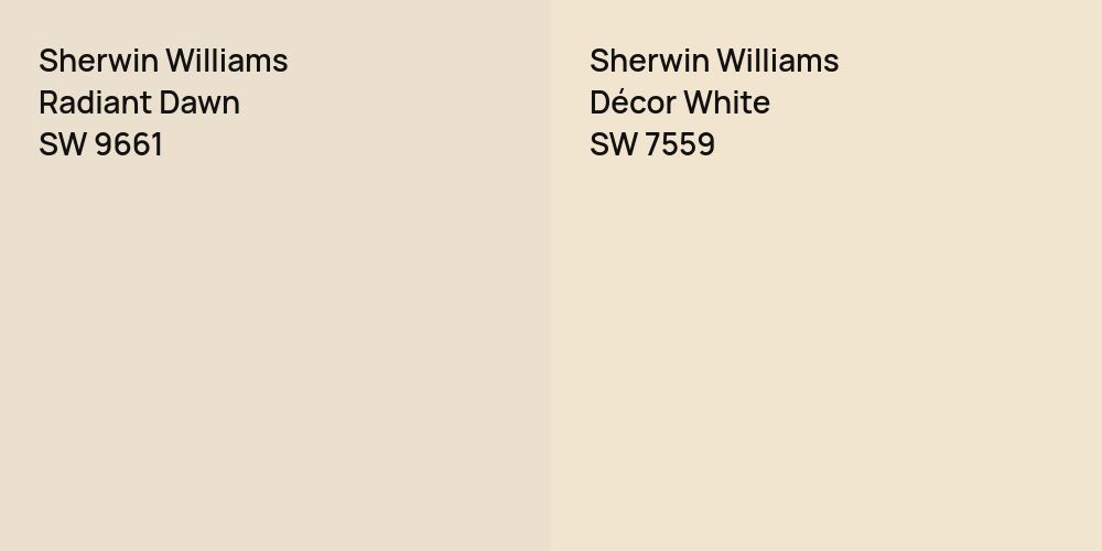 Sherwin Williams Radiant Dawn vs. Sherwin Williams Décor White