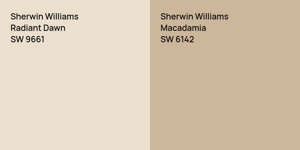 Sherwin Williams Radiant Dawn vs. Sherwin Williams Macadamia