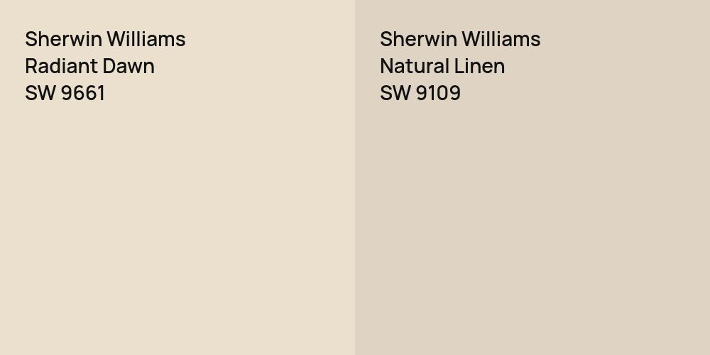 Sherwin Williams Radiant Dawn vs. Sherwin Williams Natural Linen