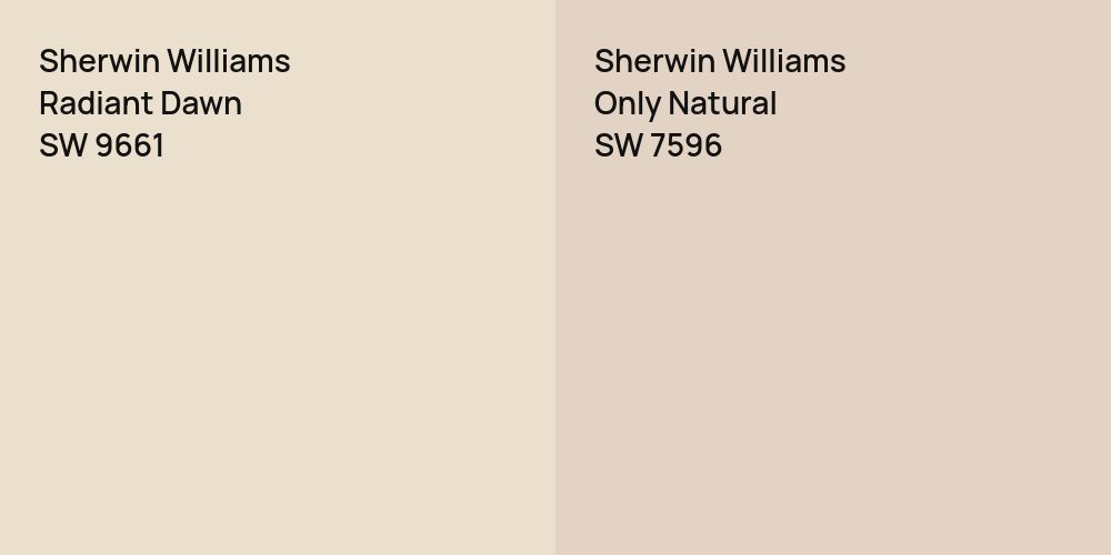 Sherwin Williams Radiant Dawn vs. Sherwin Williams Only Natural