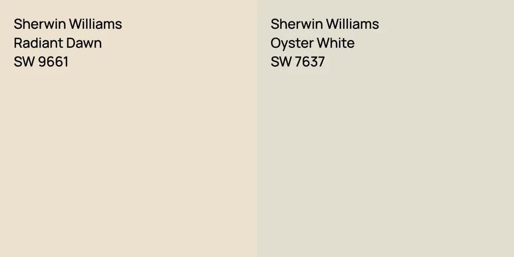 Sherwin Williams Radiant Dawn vs. Sherwin Williams Oyster White