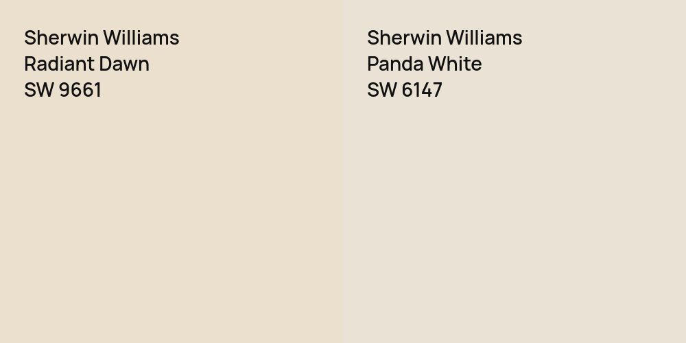 Sherwin Williams Radiant Dawn vs. Sherwin Williams Panda White