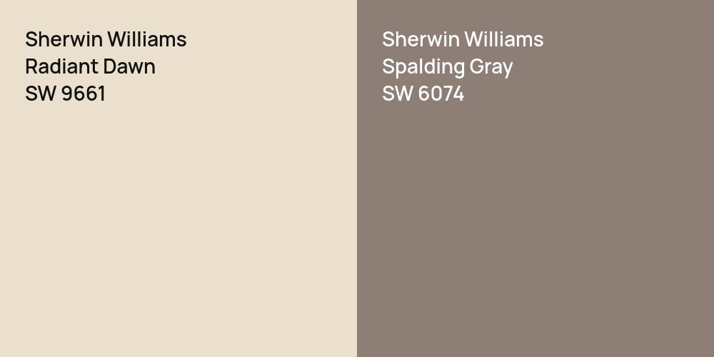 Sherwin Williams Radiant Dawn vs. Sherwin Williams Spalding Gray