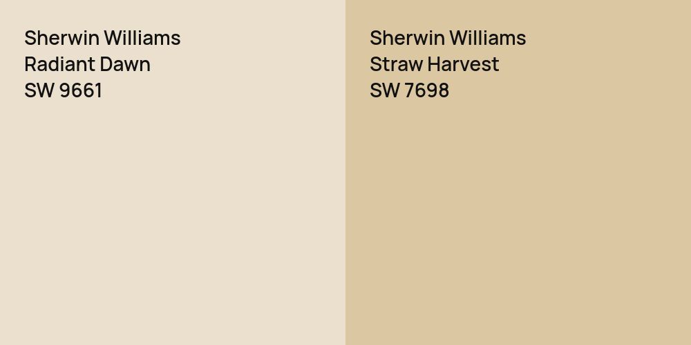 Sherwin Williams Radiant Dawn vs. Sherwin Williams Straw Harvest