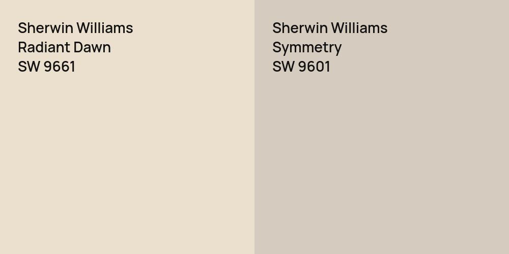 Sherwin Williams Radiant Dawn vs. Sherwin Williams Symmetry