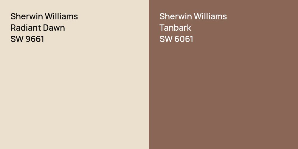 Sherwin Williams Radiant Dawn vs. Sherwin Williams Tanbark