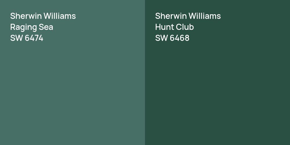 Sherwin Williams Raging Sea vs. Sherwin Williams Hunt Club