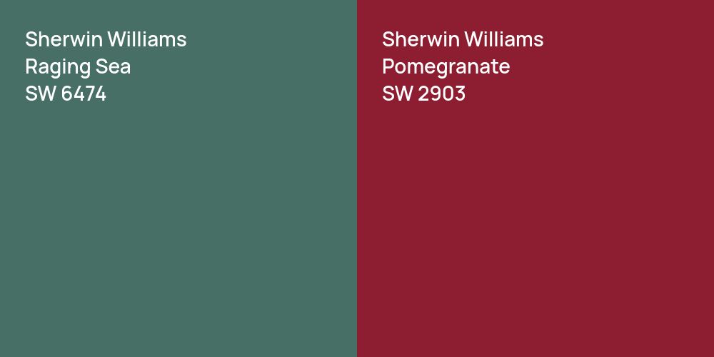 Sherwin Williams Raging Sea vs. Sherwin Williams Pomegranate