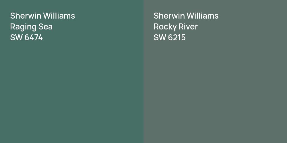 Sherwin Williams Raging Sea vs. Sherwin Williams Rocky River