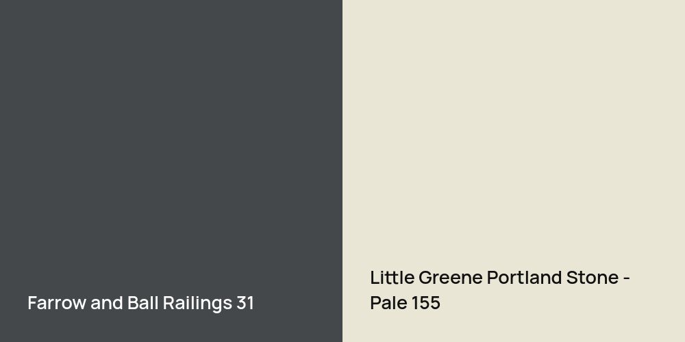 Farrow and Ball Railings vs. Little Greene Portland Stone - Pale