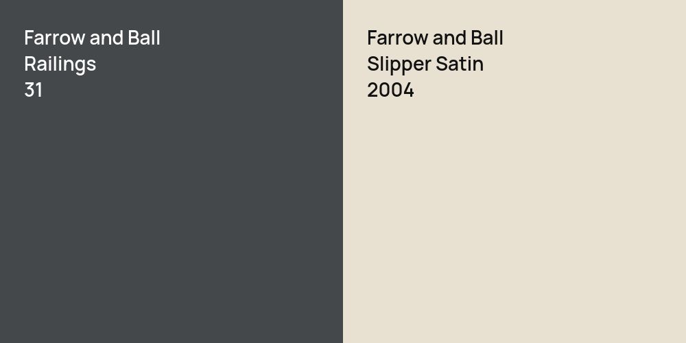 Farrow and Ball Railings vs. Farrow and Ball Slipper Satin