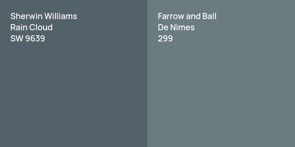 Sherwin Williams Rain Cloud vs. Farrow and Ball De Nimes