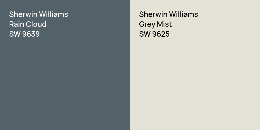 Sherwin Williams Rain Cloud vs. Sherwin Williams Grey Mist