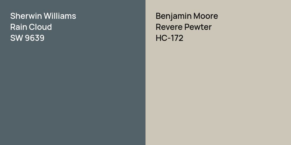 Sherwin Williams Rain Cloud vs. Benjamin Moore Revere Pewter