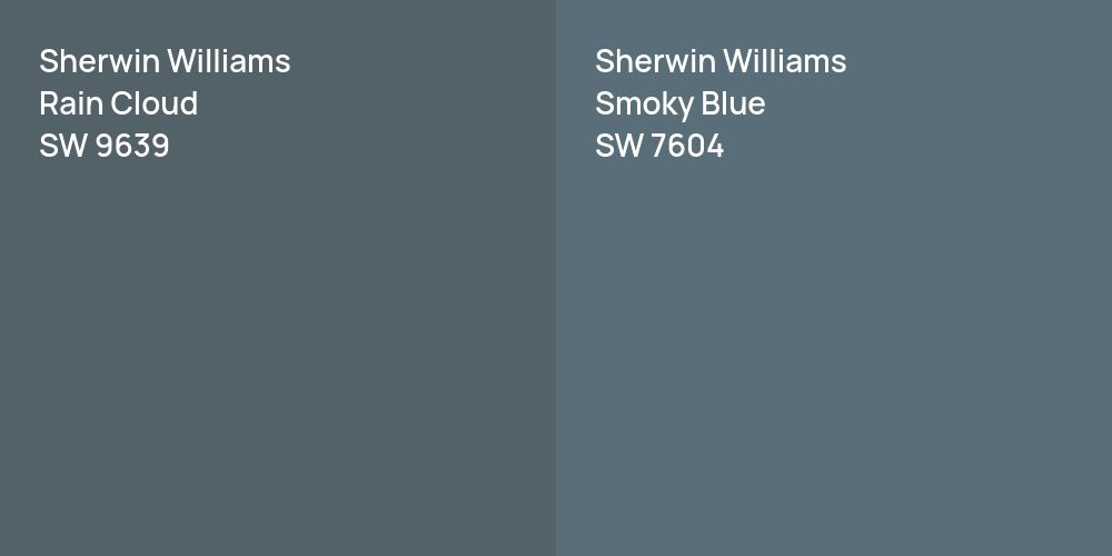 Sherwin Williams Rain Cloud Vs Sherwin Williams Smoky Blue Color