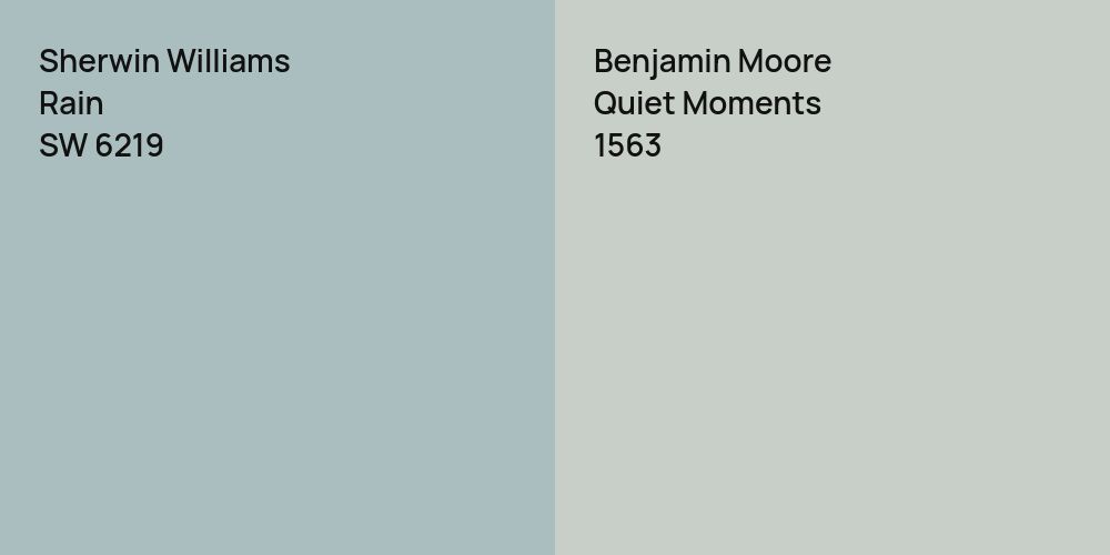 Sherwin Williams Rain vs. Benjamin Moore Quiet Moments