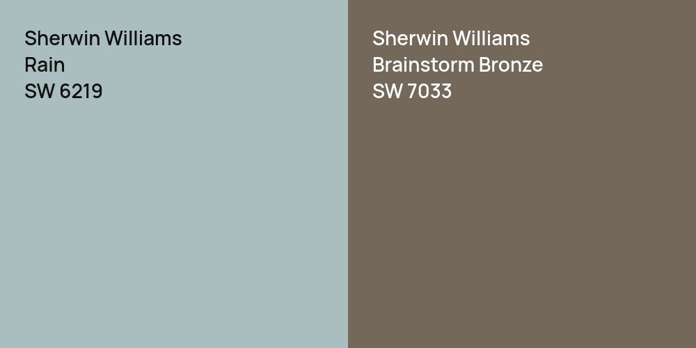 Sherwin Williams Rain vs. Sherwin Williams Brainstorm Bronze