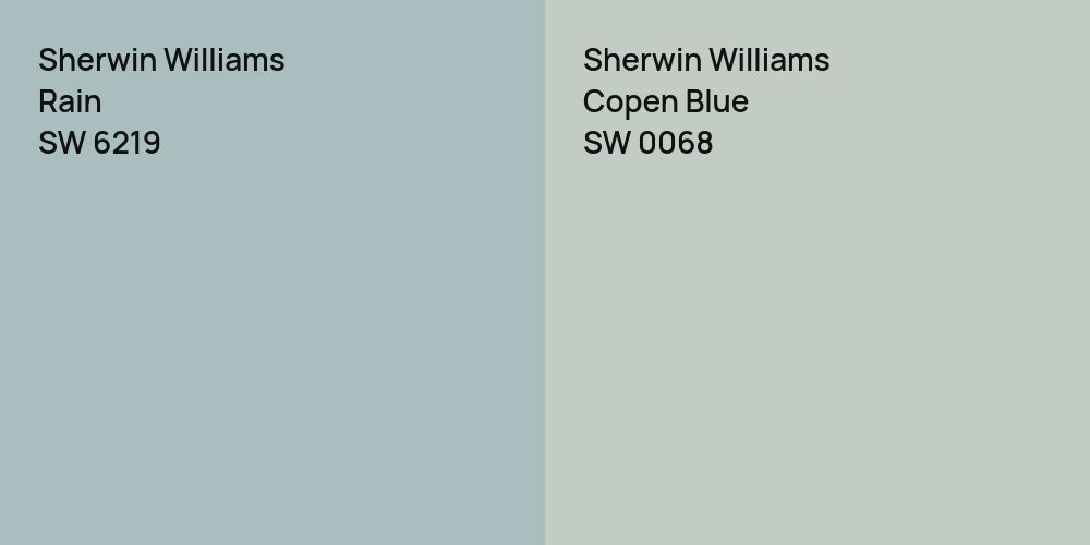 Sherwin Williams Rain vs. Sherwin Williams Copen Blue