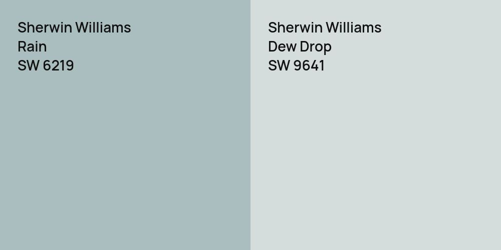 Sherwin Williams Rain vs. Sherwin Williams Dew Drop