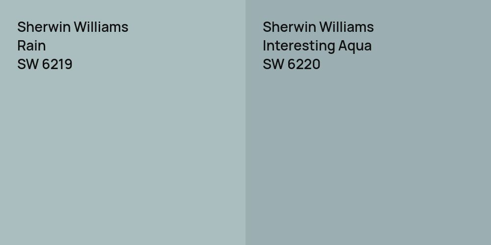 Sherwin Williams Rain vs. Sherwin Williams Interesting Aqua