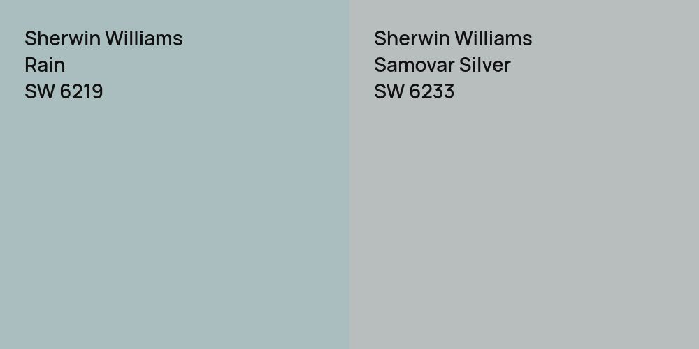 Sherwin Williams Rain vs. Sherwin Williams Samovar Silver