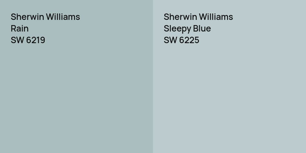 Sherwin Williams Rain vs. Sherwin Williams Sleepy Blue