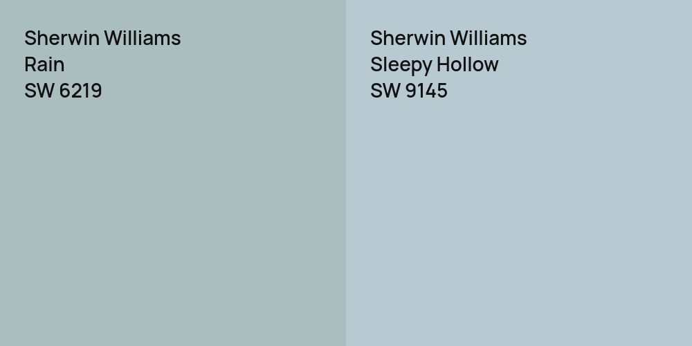 Sherwin Williams Rain vs. Sherwin Williams Sleepy Hollow