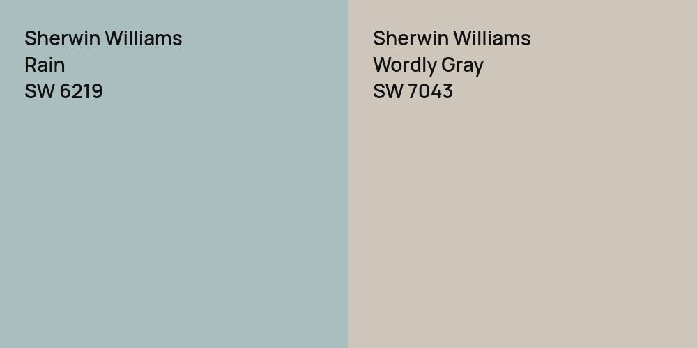 Sherwin Williams Rain vs. Sherwin Williams Wordly Gray