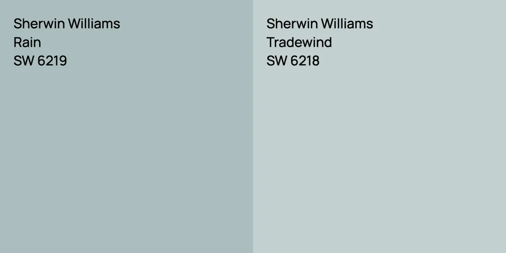 Sherwin Williams Rain vs. Sherwin Williams Tradewind