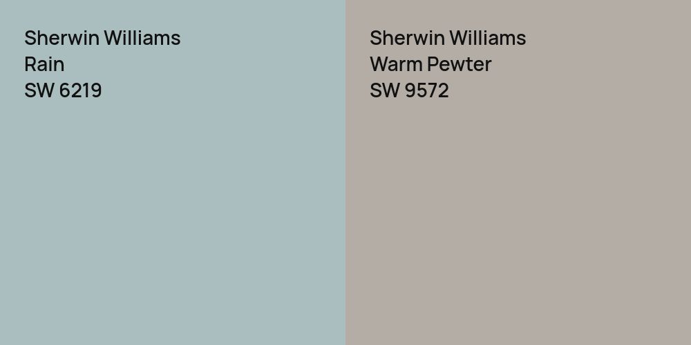 Sherwin Williams Rain vs. Sherwin Williams Warm Pewter