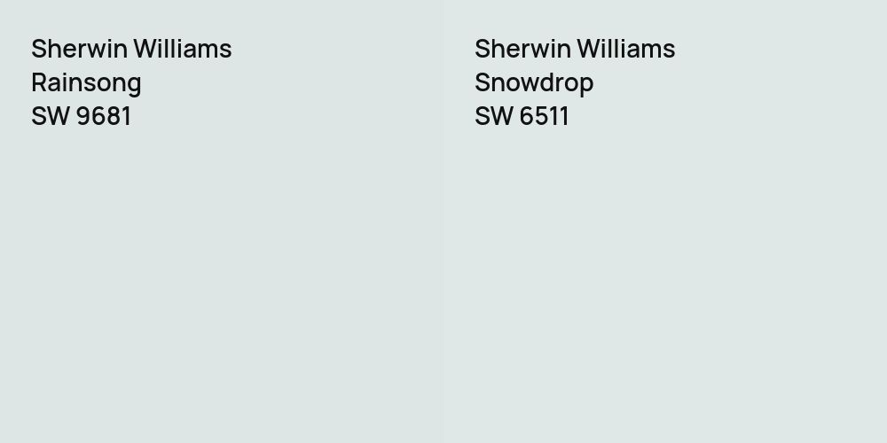 Sherwin Williams Rainsong vs. Sherwin Williams Snowdrop