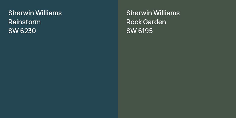 Sherwin Williams Rainstorm vs. Sherwin Williams Rock Garden