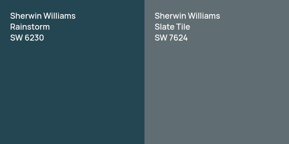 Sherwin Williams Rainstorm vs. Sherwin Williams Slate Tile